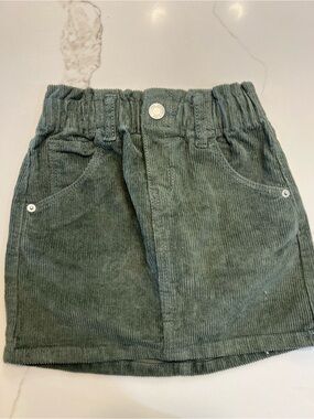 H&M Dark Green Corduroy Kids Skirt